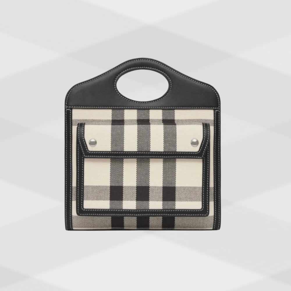 BURBERRY Check Jacquard Pocket Bag